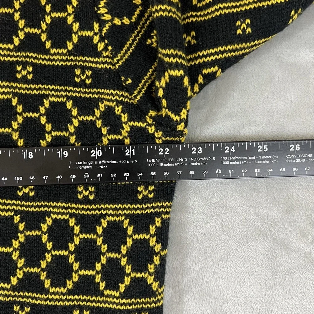 Live Nation Wu-Tang Clan Sweater Mens Large Black Yellow Fair Isle Knit Pullover